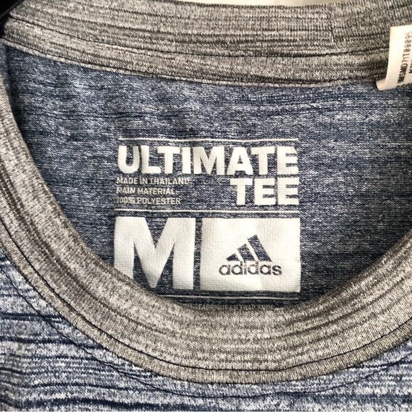 Adidas Ultimate Tee Shirt Men's Medium Blue Striped Lightweight Casual gw. - Picture 2 of 4